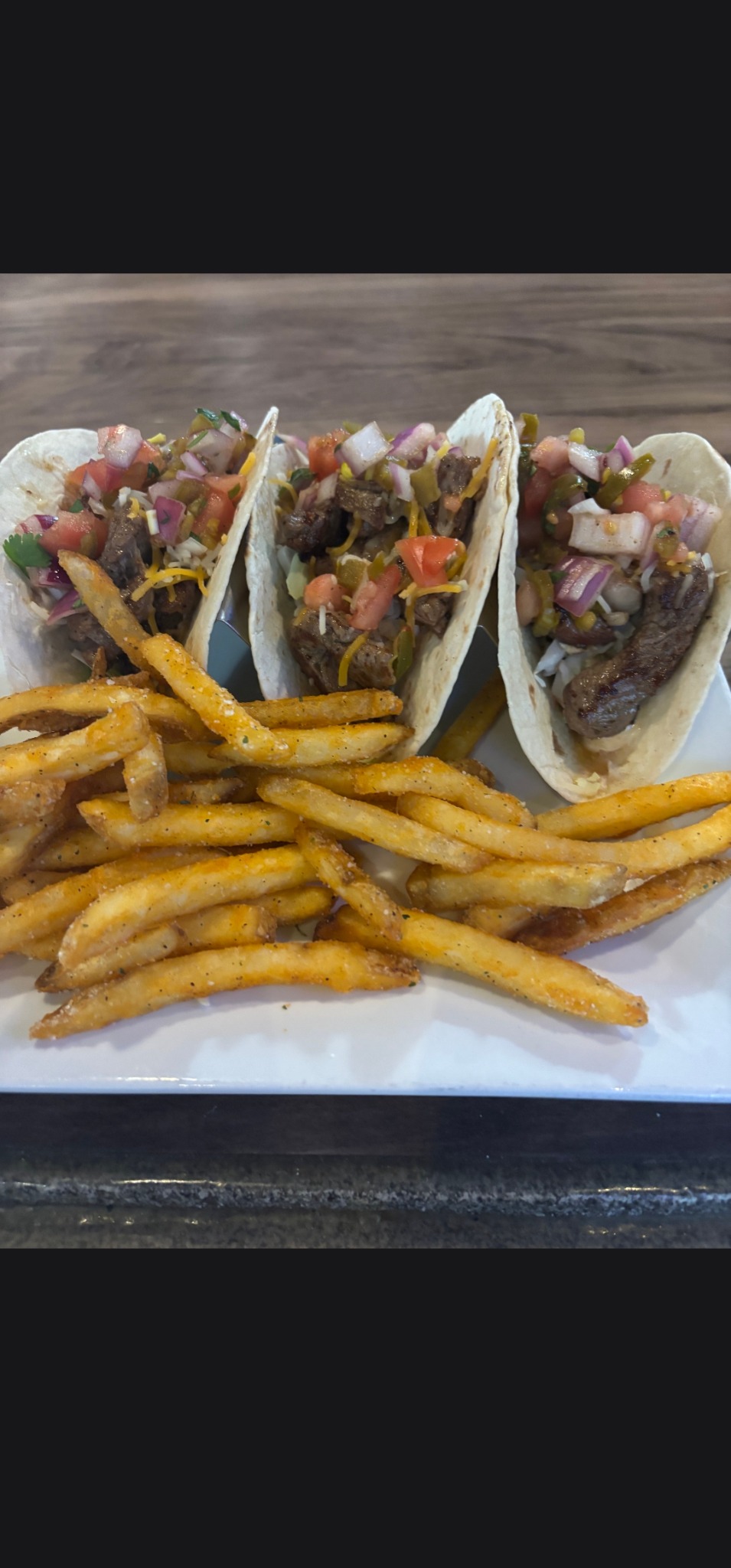 Tacos with fries